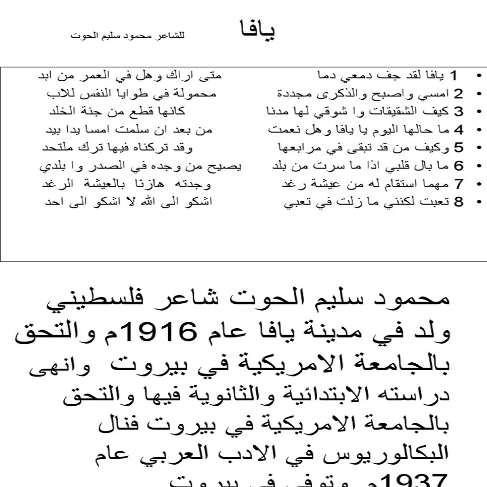 معلومات عن الشاعر محمود سليم الحوت
